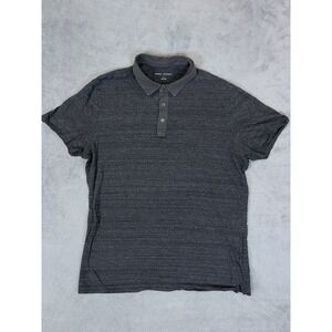 Robert Barakett Polo Shirt Mens Large Black Charcoal Heather Slim Golf Genson SS